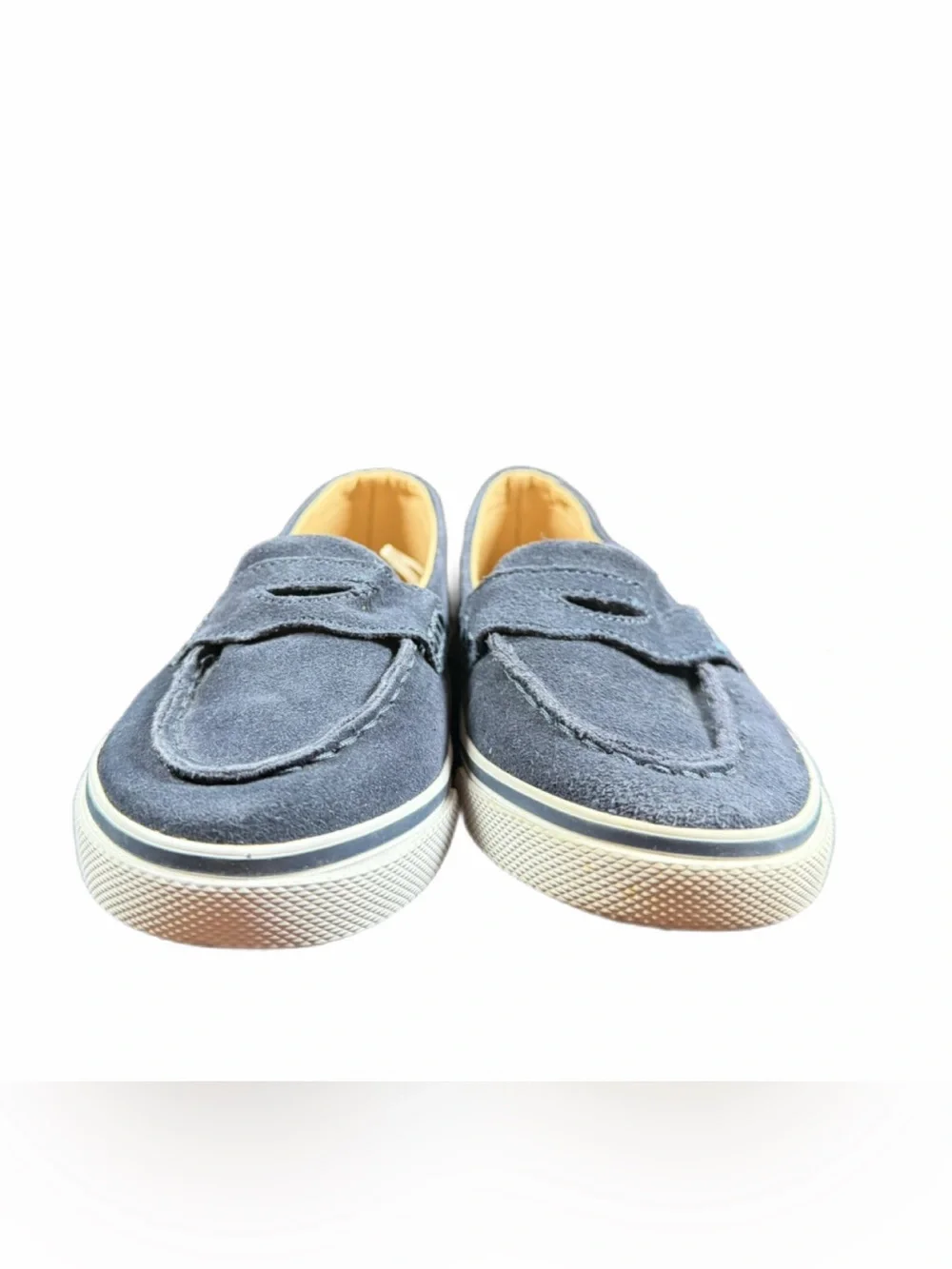 JANIE and JACK Navy Suede Little Boy’s Penny Loafers - 10